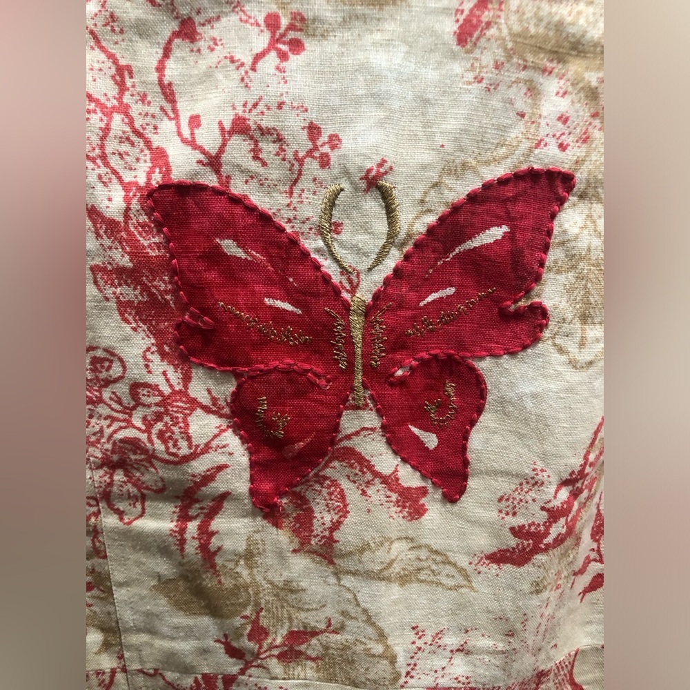 Sigrid Olsen Botanical Butterfly Jacket Sz M Toile Print Tunic Artsy Boho - Picture 13 of 14
